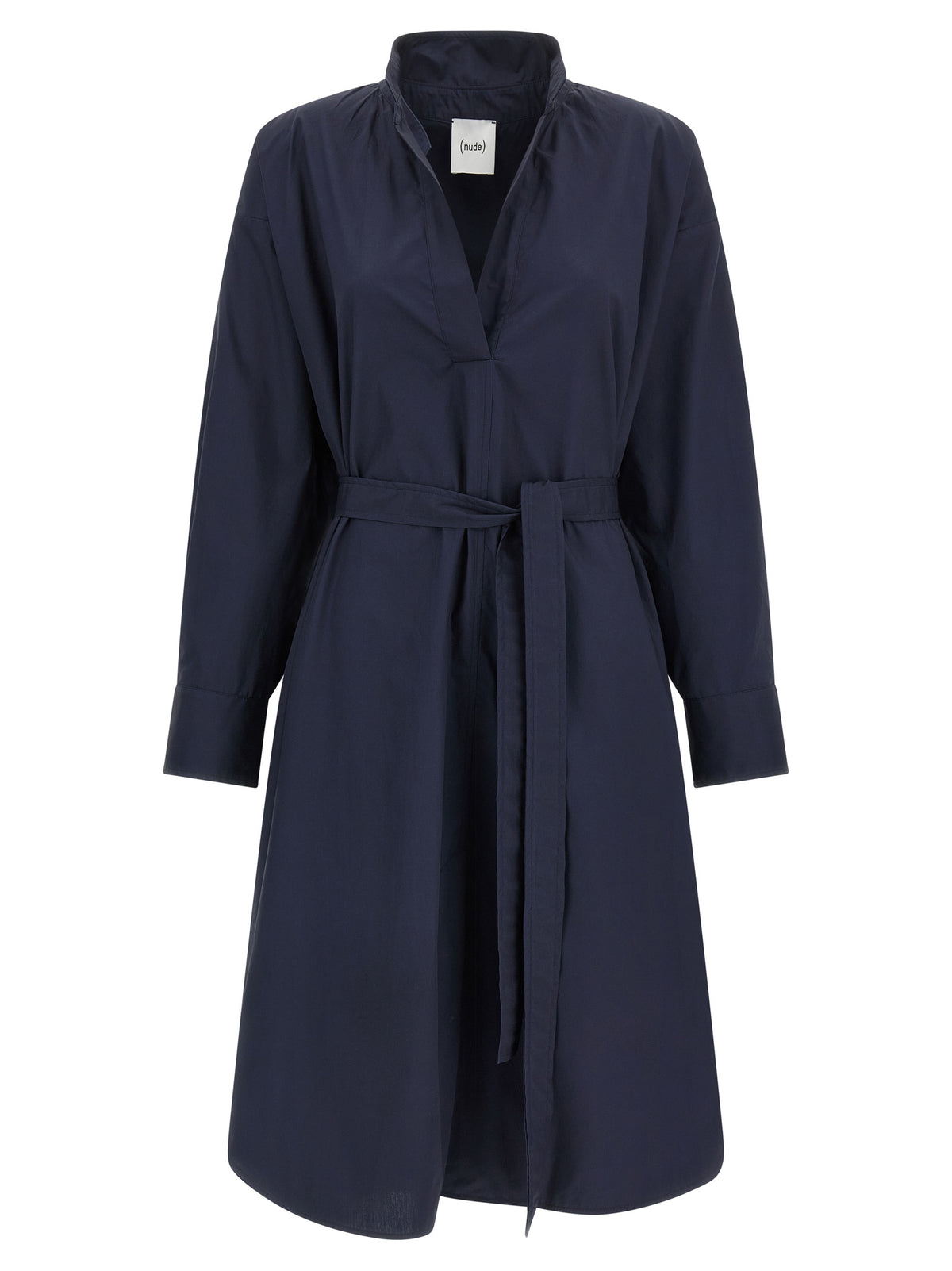 NUDE Blue Cotton Midi Dress - Elegant & Versatile
