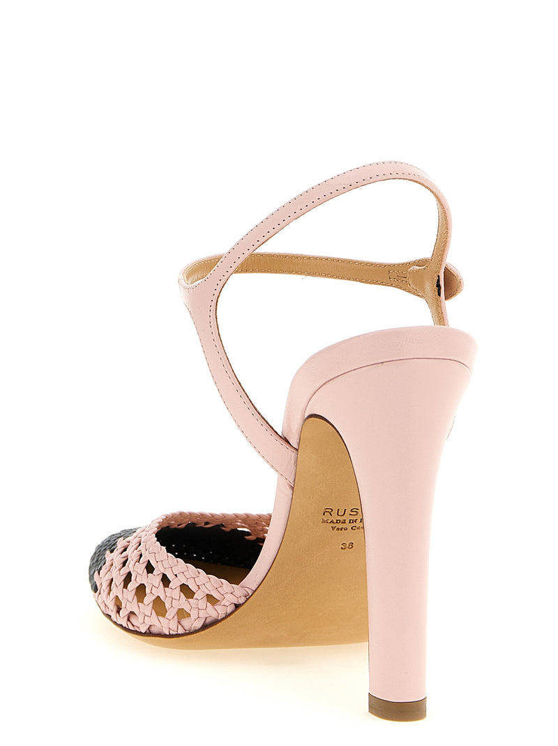 Escarpins Francesco Russo en Chèvre Multicolore à Talons Hauts