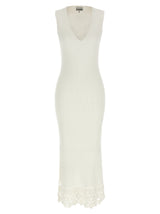 Longue robe Ganni en coton biologique blanc
