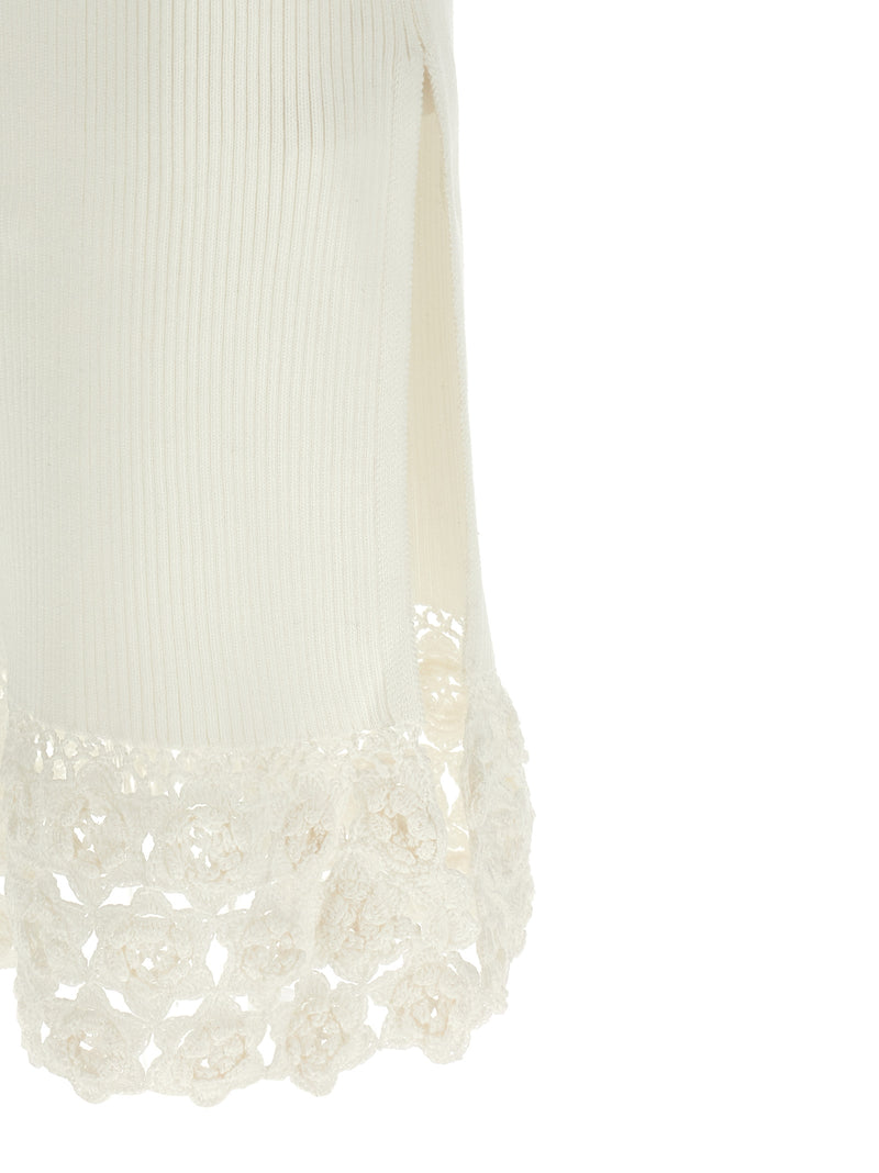 Longue robe Ganni en coton biologique blanc