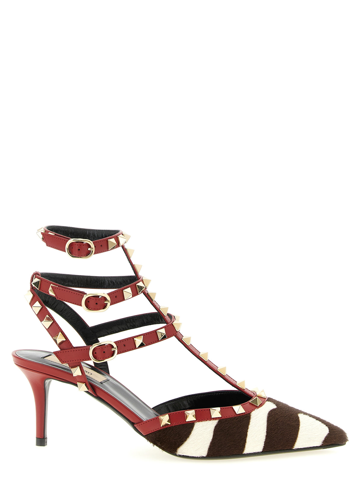 Escarpins à talons moyens en cuir de veau multicolore Valentino Garavani