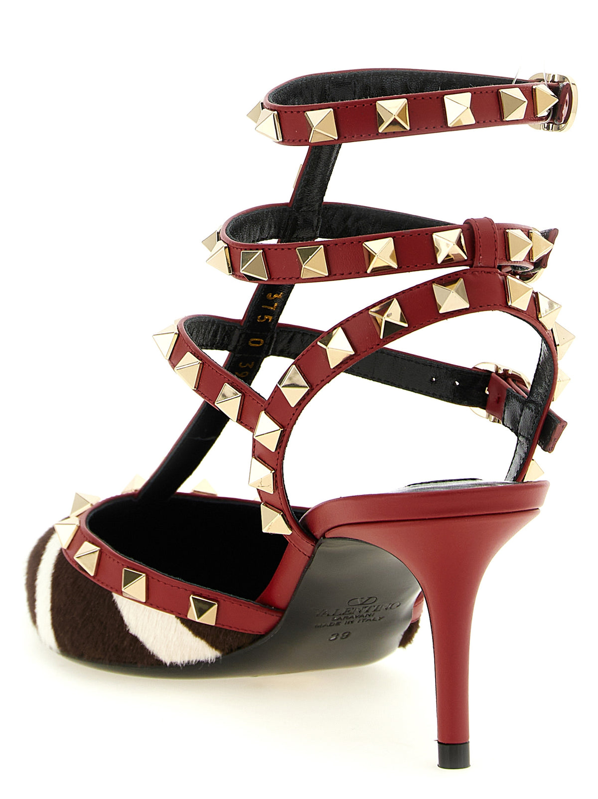 Escarpins à talons moyens en cuir de veau multicolore Valentino Garavani