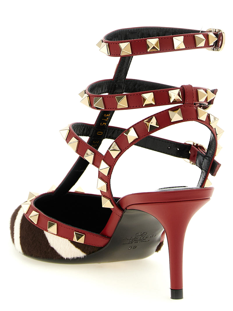 Escarpins à talons moyens en cuir de veau multicolore Valentino Garavani