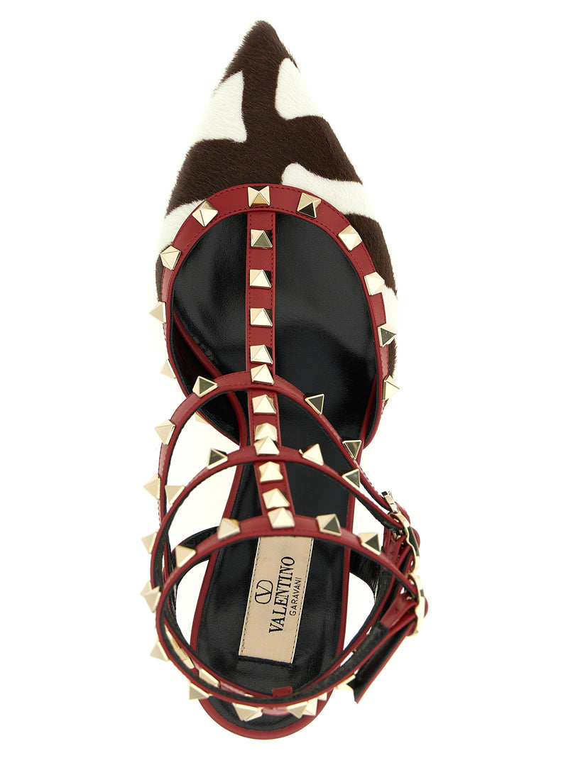 Escarpins à talons moyens en cuir de veau multicolore Valentino Garavani