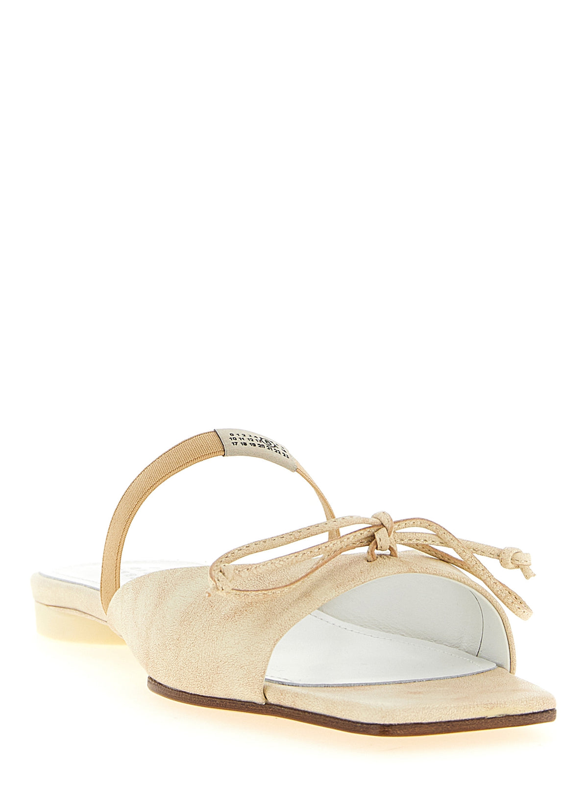 MM6 Maison Margiela Beige Cowhide Slides for Women