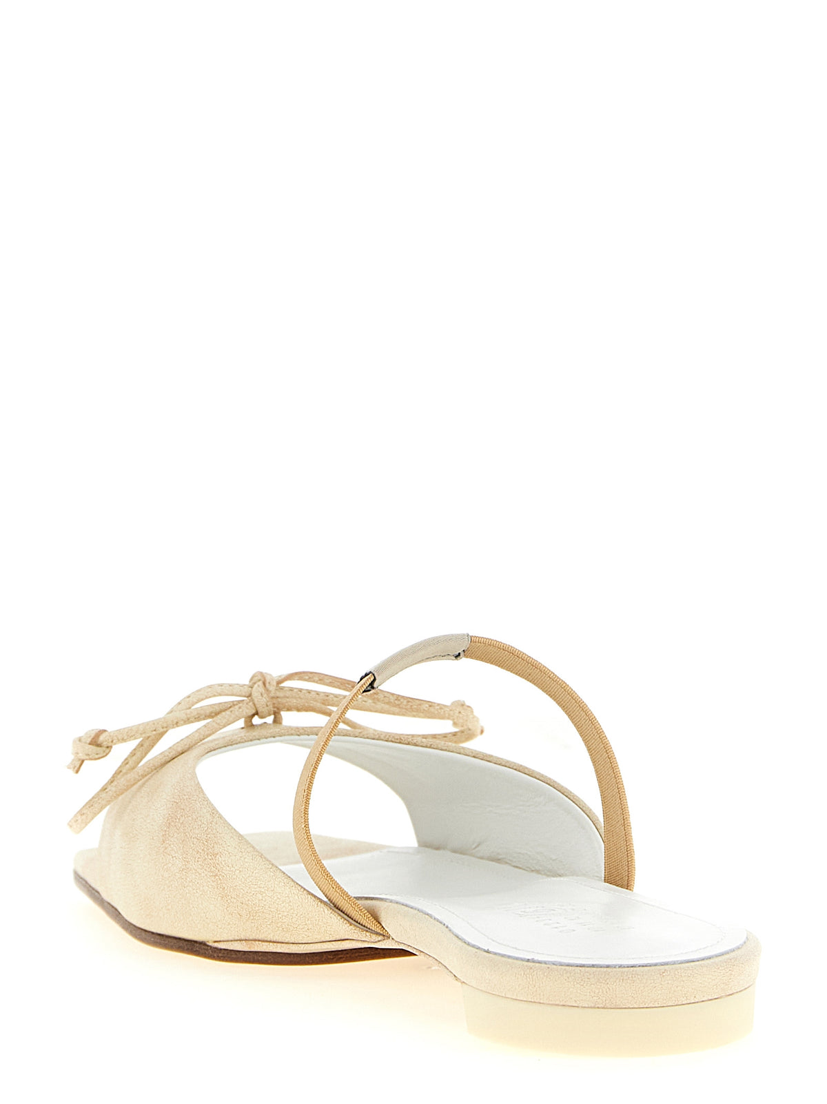 MM6 Maison Margiela Beige Cowhide Slides for Women
