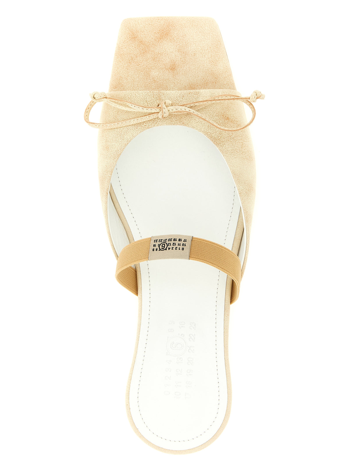 MM6 Maison Margiela Beige Cowhide Slides for Women