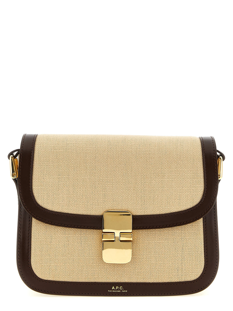 Sac bandoulière en coton beige A.P.C.