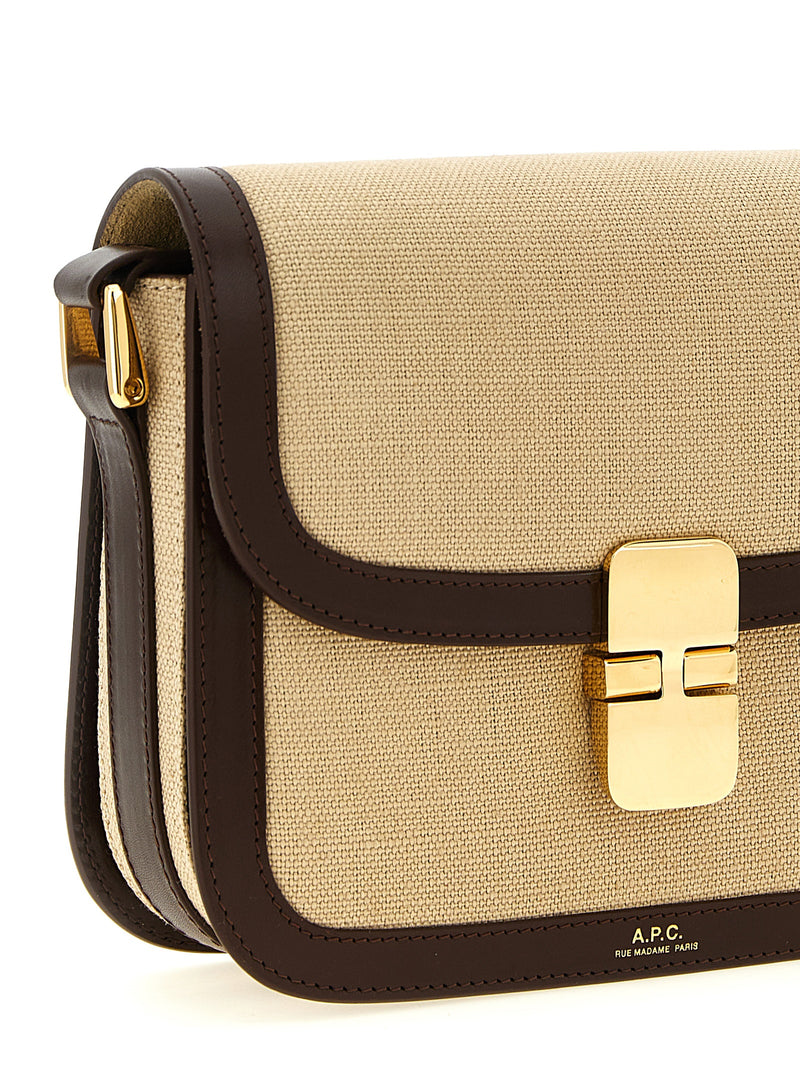 Sac bandoulière en coton beige A.P.C.