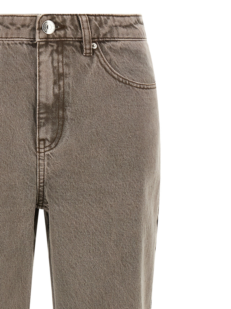 ROTATE BIRGER CHRISTENSEN Brown Cotton Straight-Leg Jeans