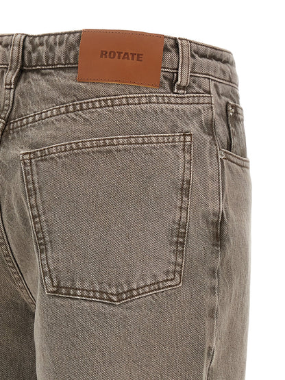 ROTATE BIRGER CHRISTENSEN Brown Cotton Straight-Leg Jeans