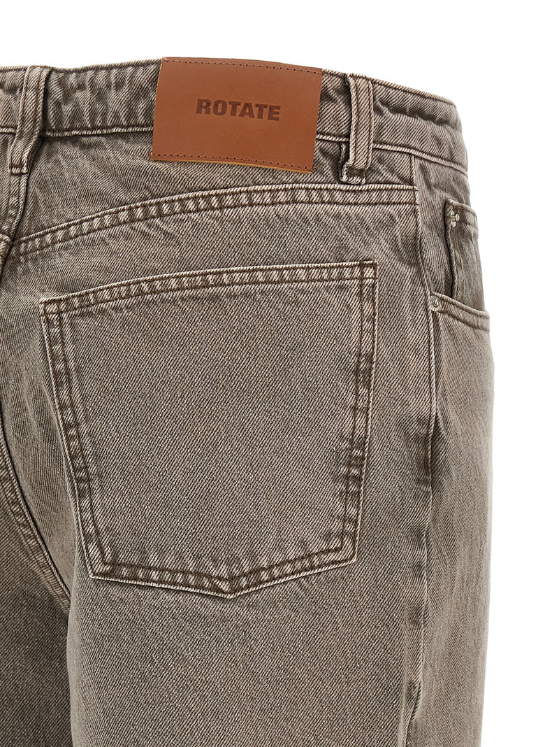 ROTATE BIRGER CHRISTENSEN Brown Cotton Straight-Leg Jeans