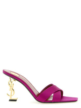 Sandales à talon aiguille Saint Laurent en viscose fuchsia