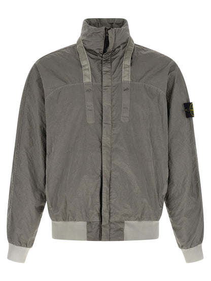 Stone Island Gray Polyamide Bomber
