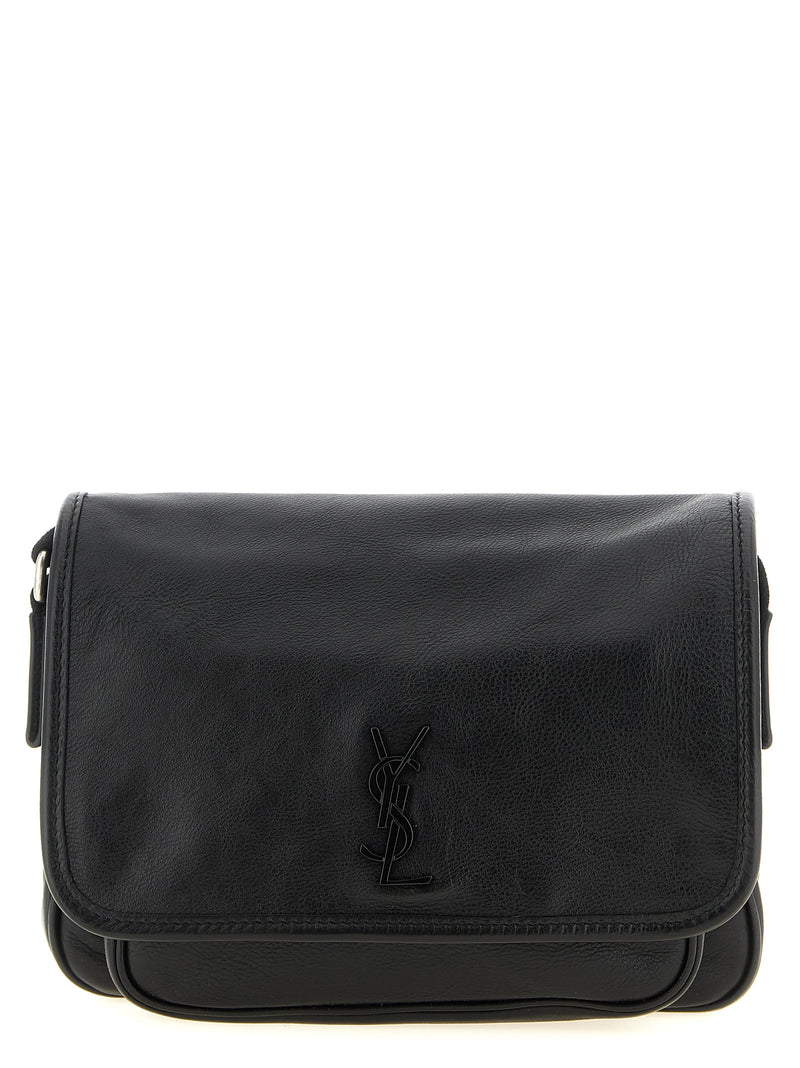 Sac bandoulière Saint Laurent en cuir de veau noir