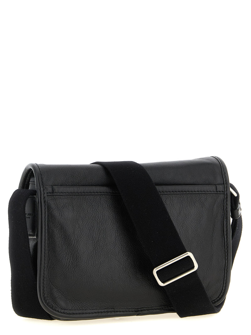 Sac bandoulière Saint Laurent en cuir de veau noir