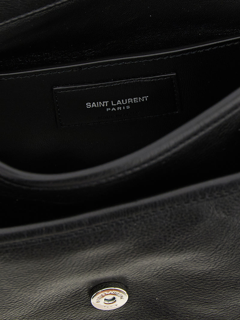 Sac bandoulière Saint Laurent en cuir de veau noir