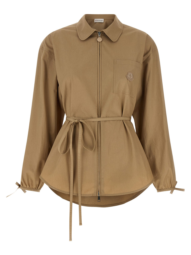 Moncler Beige Cotton Full-Length Jacket