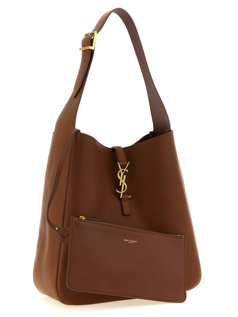 Sac bandoulière Saint Laurent en veau marron