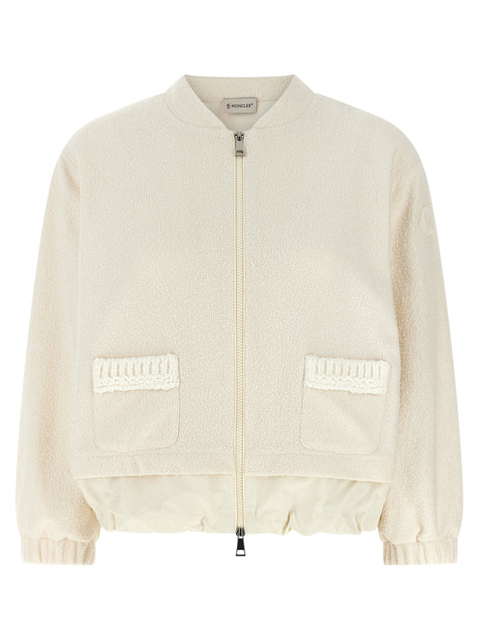 Cardigan Moncler en polyester blanc
