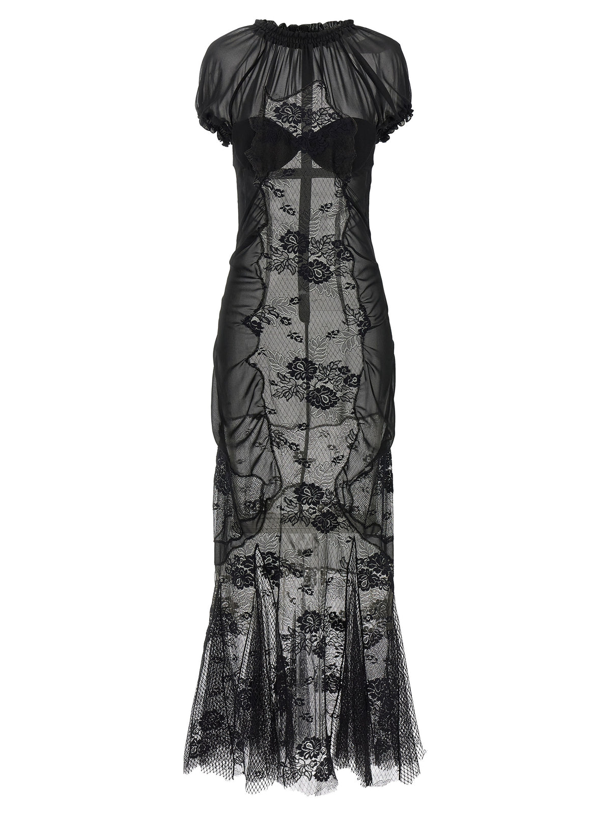 La robe midi en coton noir Attico