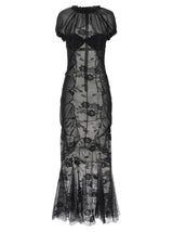 La robe midi en coton noir Attico