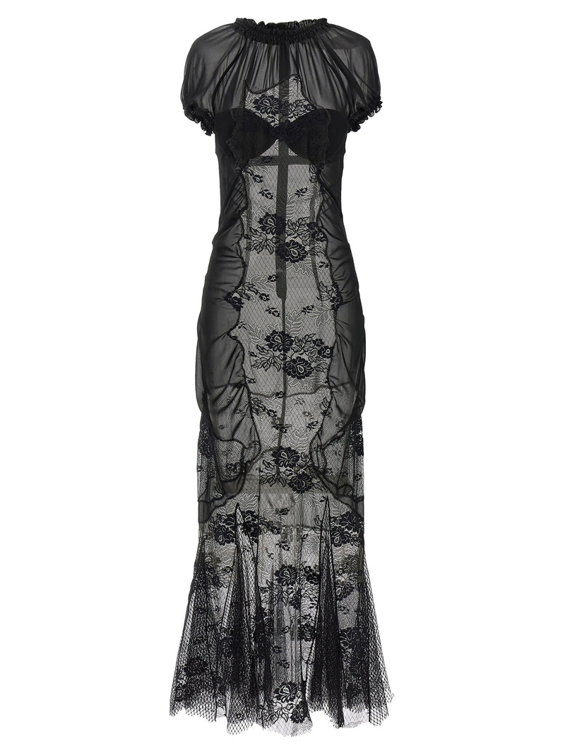 The Attico Black Cotton Midi Dress