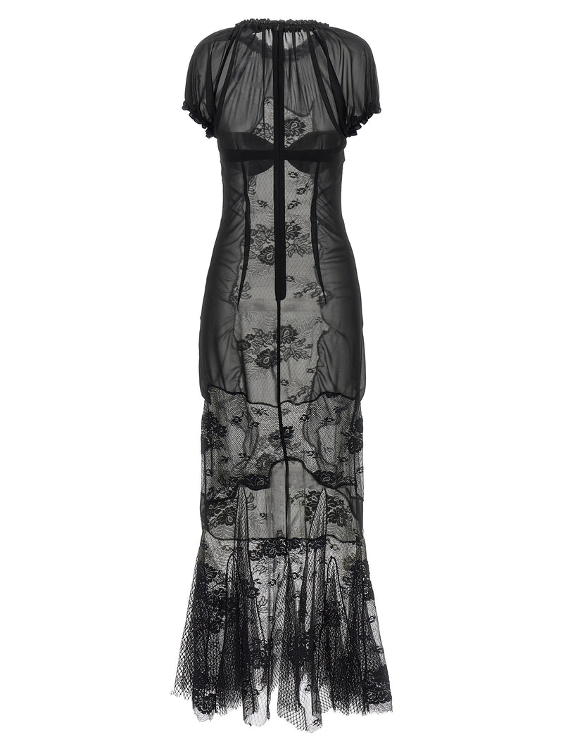 The Attico Black Cotton Midi Dress