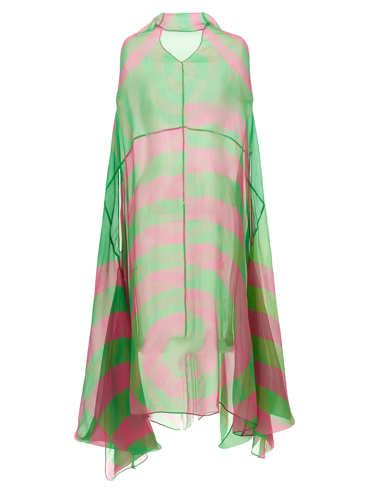 Robe midi bicolore en soie Dries Van Noten