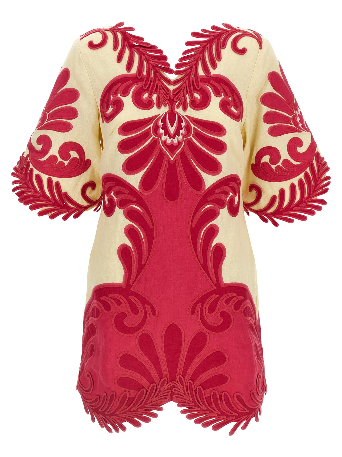 FARM RIO Fuchsia Viscose Short Dress