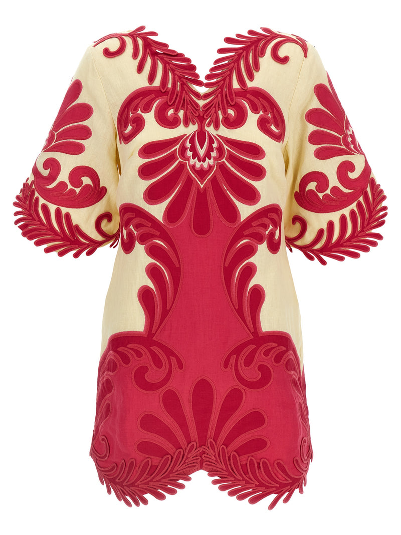 Robe courte en viscose fuchsia FARM RIO