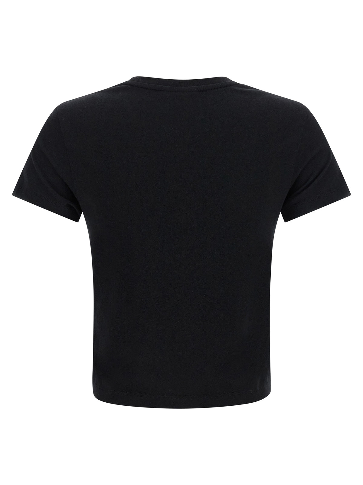 Maison Kitsuné Black Cotton T-Shirt with Baby Fox Patch