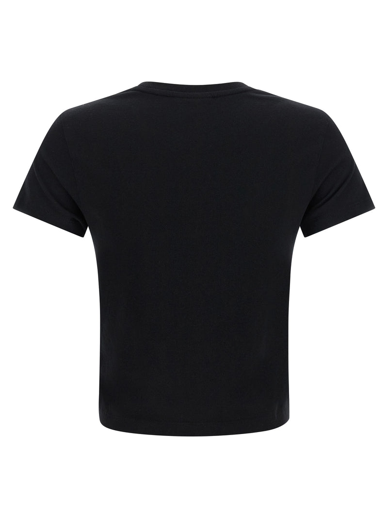 Maison Kitsuné Black Cotton T-Shirt with Baby Fox Patch