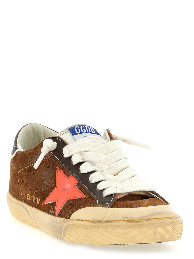 Golden Goose Brown Cowhide Low Top Sneakers - Super Star Model