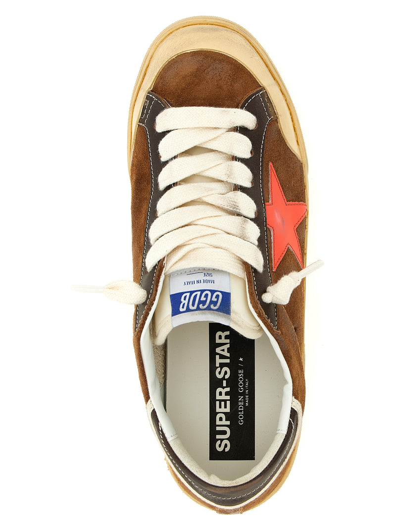 Golden Goose Brown Cowhide Low Top Sneakers - Super Star Model