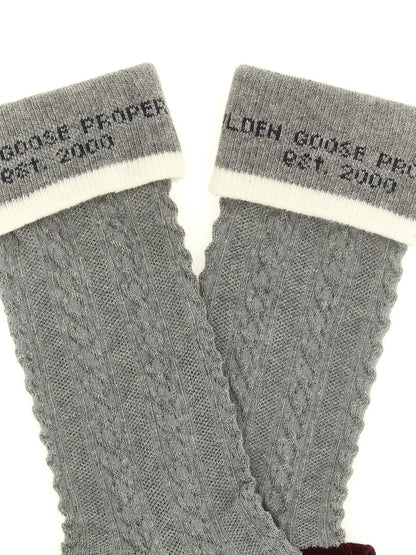 Golden Goose Gray Cotton Socks