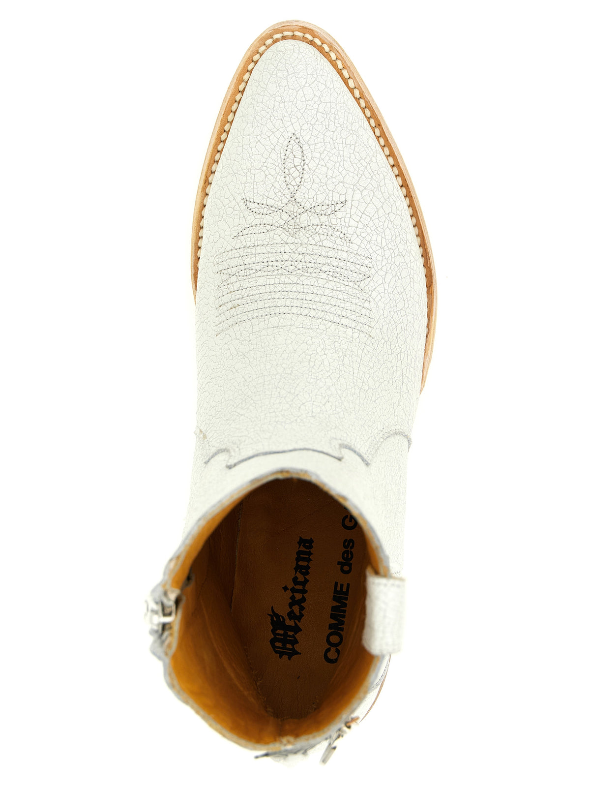 Comme Des Garçons Bottines Chelsea en cuir de vachette blanc