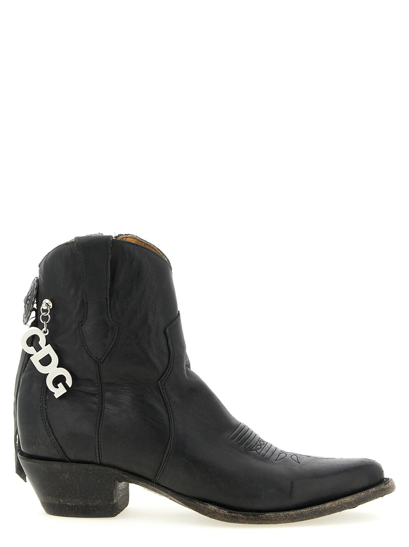 Bottes Chelsea en cuir de vache noir Comme Des Garçons
