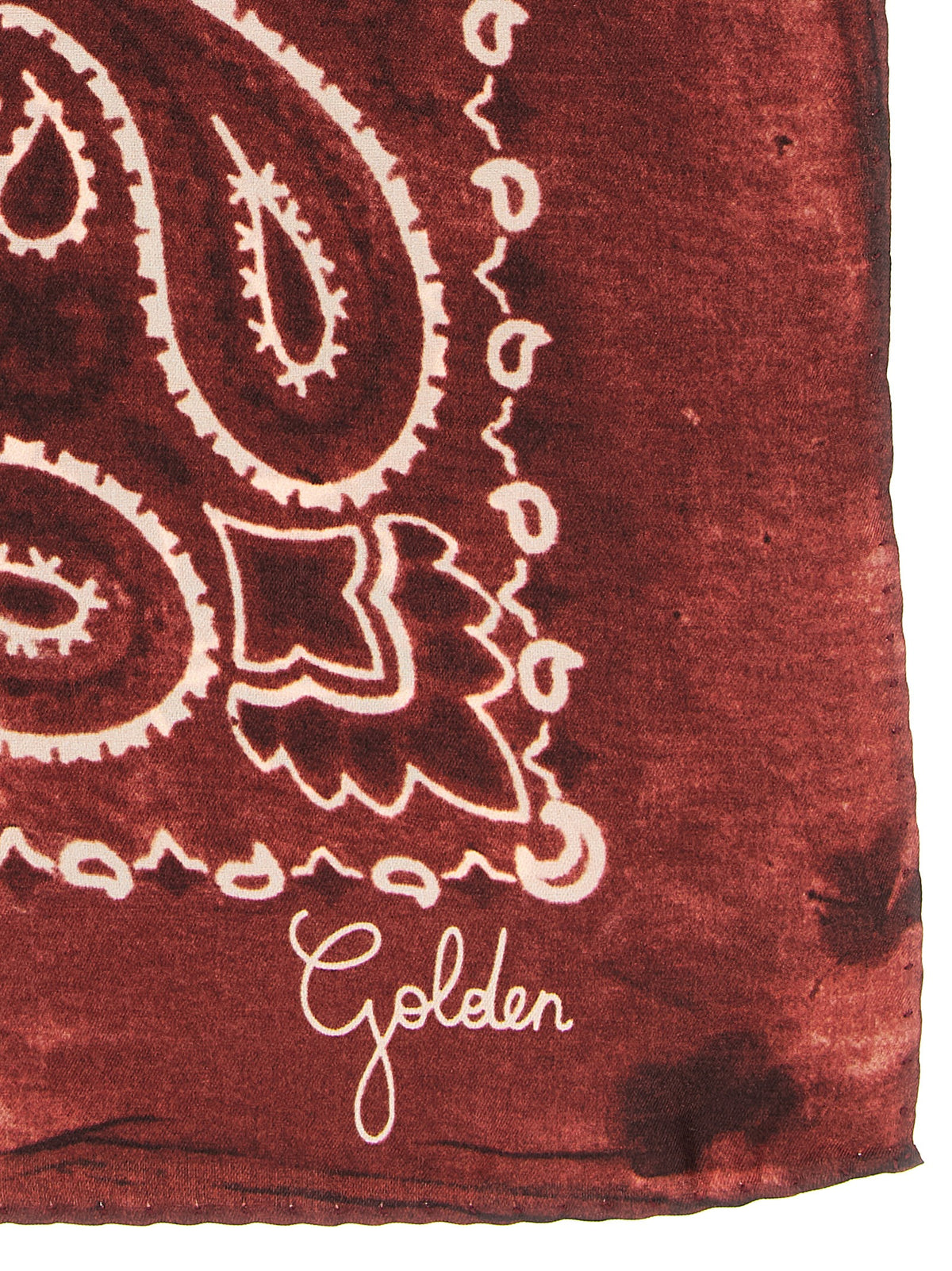 Foulard en Soie Bordeaux Golden Goose