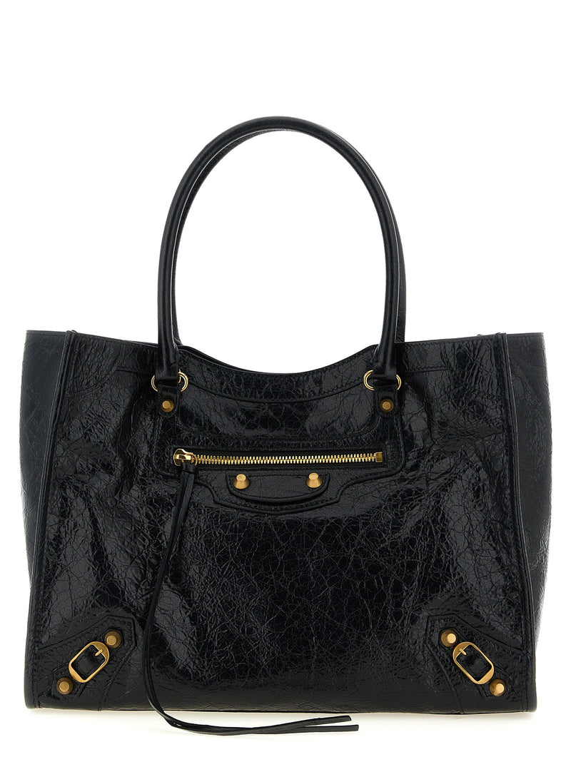 Balenciaga Arena Storico ‘Le City S’ Black Lamb Leather Tote Bag
