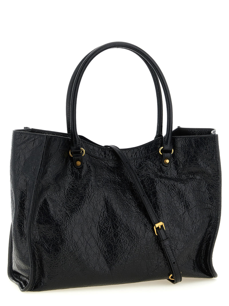 Balenciaga Arena Storico ‘Le City S’ Black Lamb Leather Tote Bag