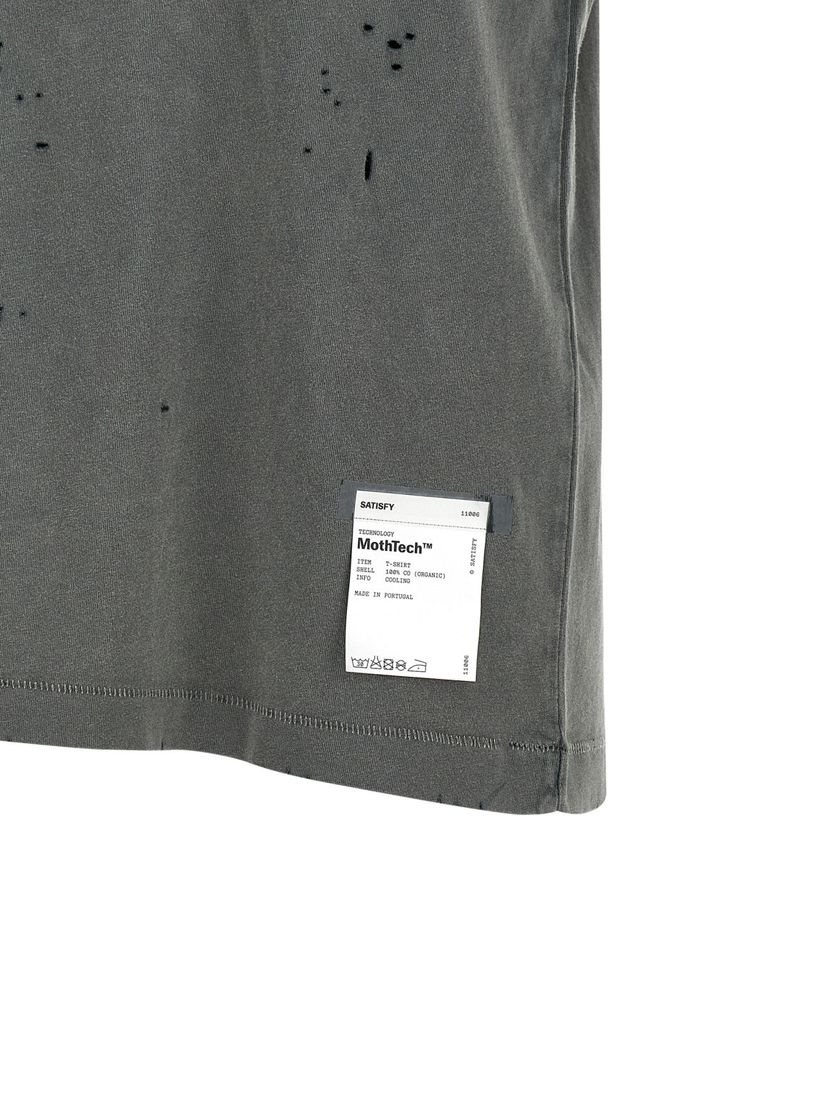 SATISFY Gray Organic Cotton T-Shirt - MothTech™ Collection