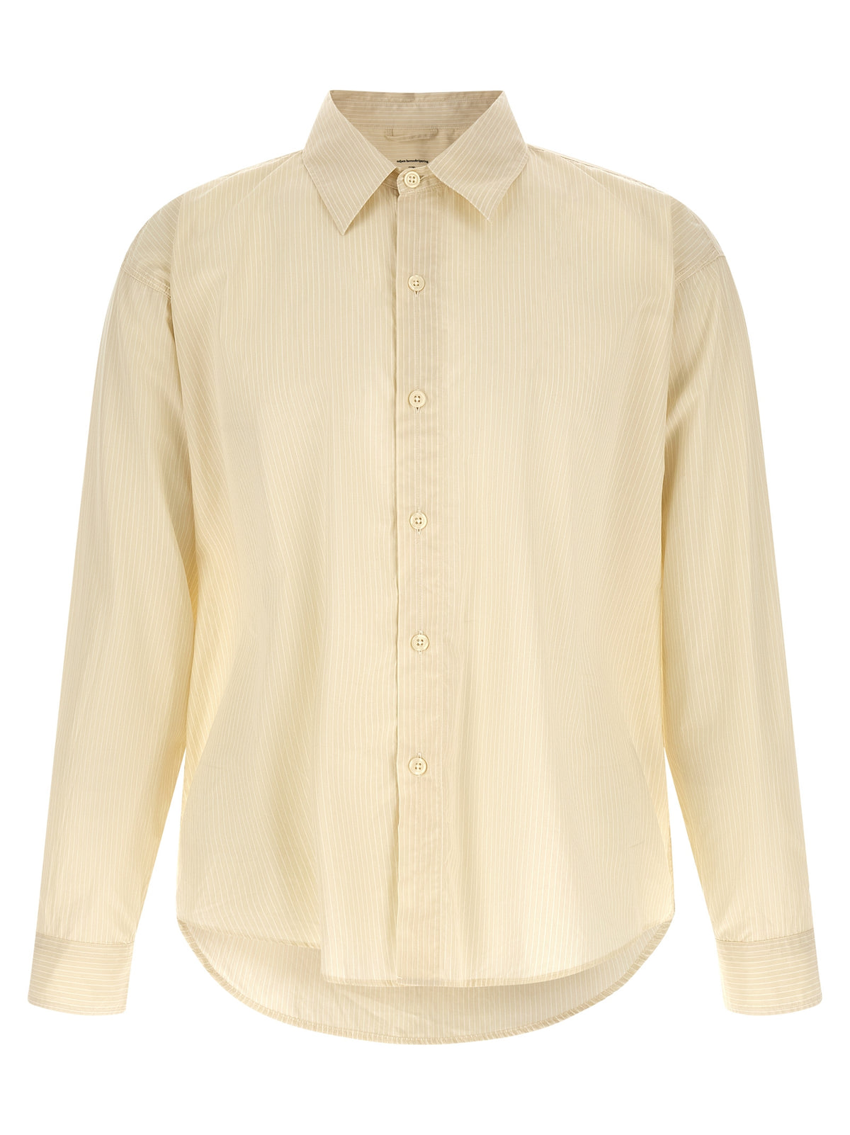 MFPEN Beige Cotton Blouse - Structured Elegance for Men