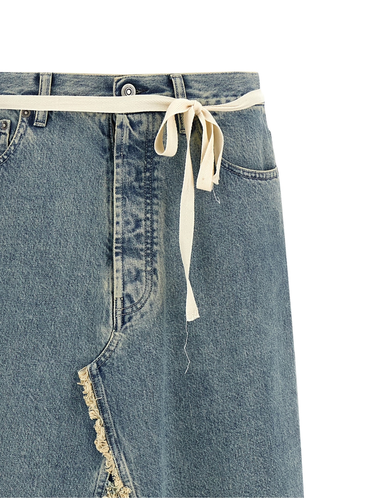Maison Margiela Blue Cotton Mini Skirt