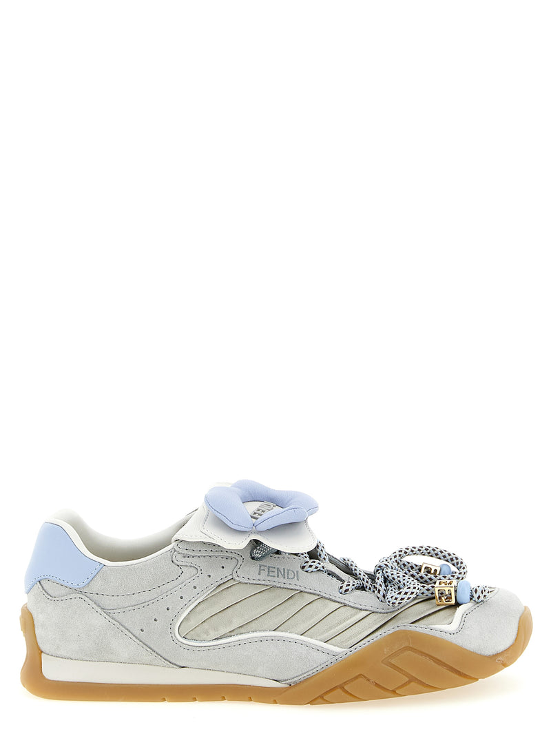 Baskets Fendi en veau gris