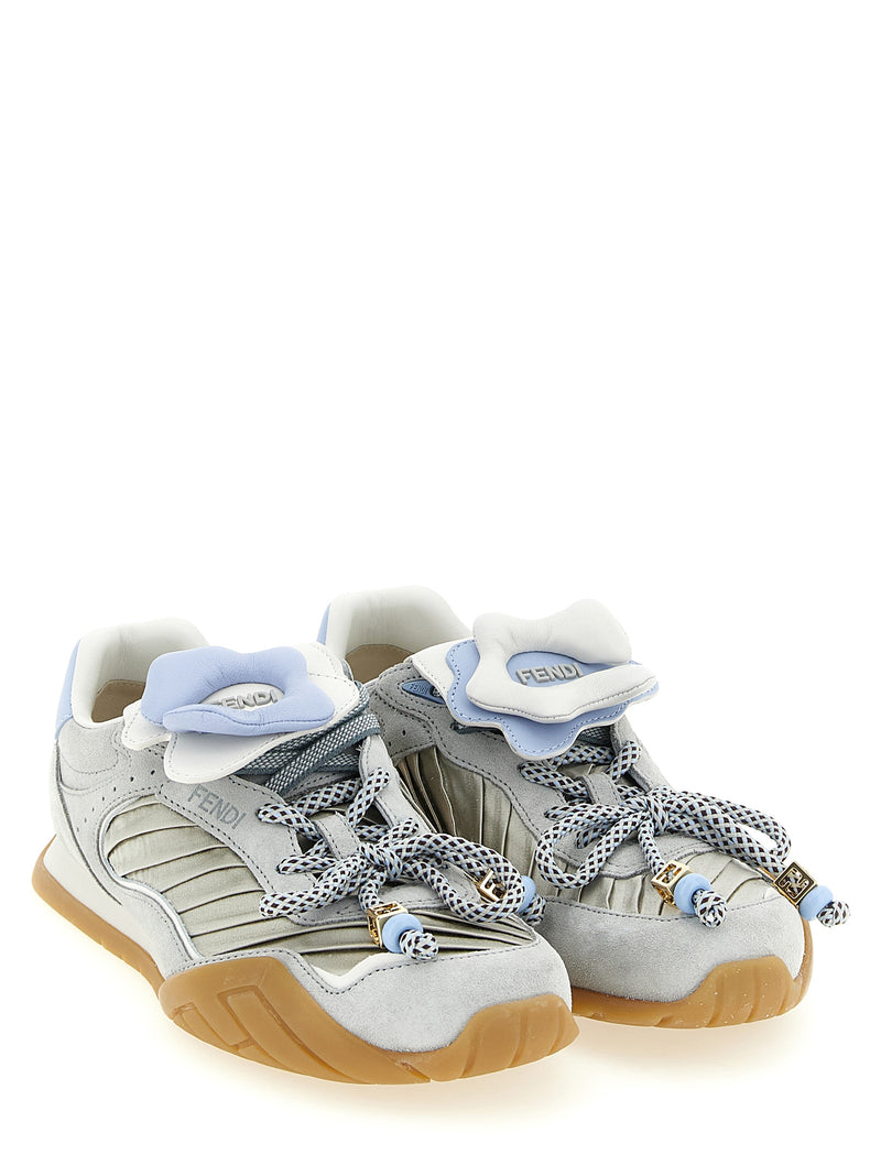 Baskets Fendi en veau gris