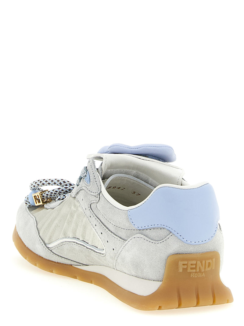 Baskets Fendi en veau gris
