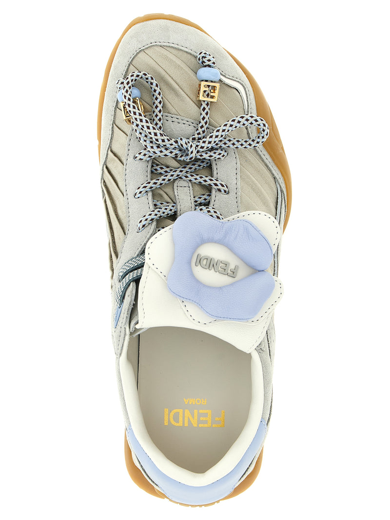 Baskets Fendi en veau gris