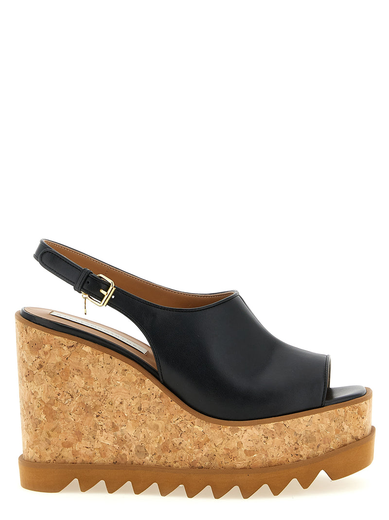 Sandales compensées Stella McCartney en polyuréthane noir