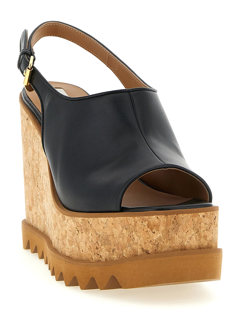 Sandales compensées Stella McCartney en polyuréthane noir